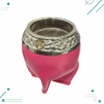 Mate Torpedo Calabaza Cincelado, Cuero Croco (Color Fucsia) - Imagen 4