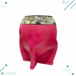 Mate Torpedo Calabaza Cincelado, Cuero Croco (Color Fucsia)