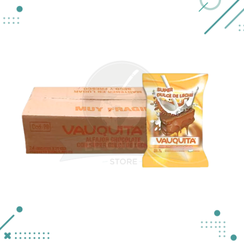 Alfajor Vauquita SUPER DULCE DE LECHE 75g (Caja x24un.) 1,800gr