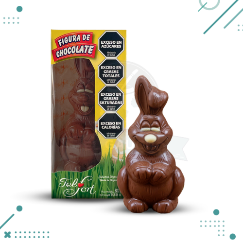 conejo 80 Huevo de Pascua "CONEJO DE CHOCOLATE" (80gr) Felfort - Imagen 1
