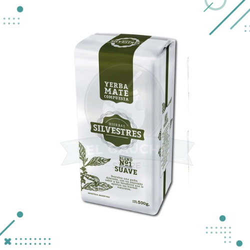 Yerba mate compuesta HIERBAS SILVESTRES (blend N1 SUAVE) x500gr. SILVESTRE
