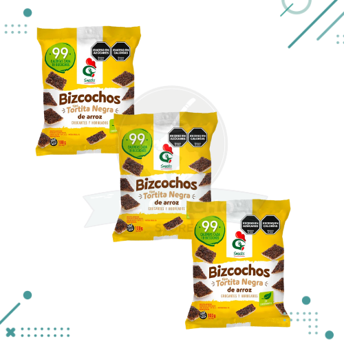 Gallo Snacks Bizcochos De Arroz Tipo Tortita negra 100 Gr. (PACK X 3UN) (300gr)