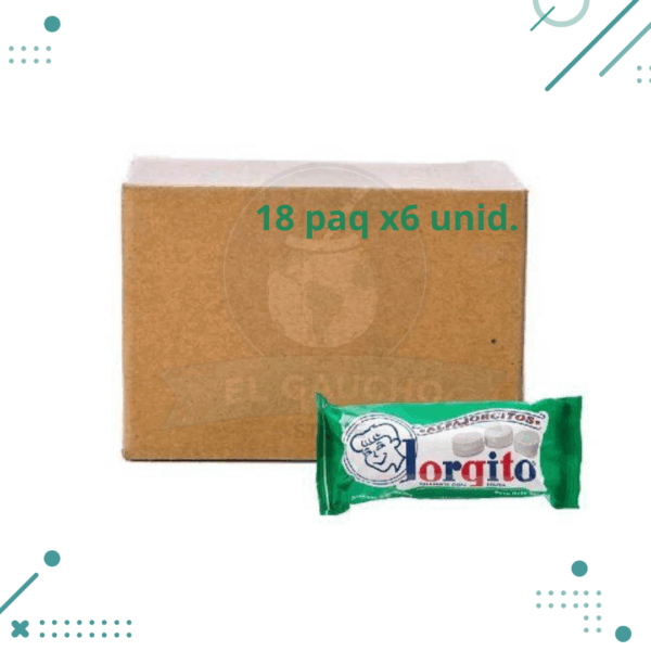 Alfajor alfajorcitos Jorgito de Membrillo, Cubierto con Baño Azucarado (6 unid) (Pack 18u) (2790kg)