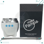 Mate Pampa Copa/bocón + bombilla AFA color blanco - Imagen 3
