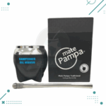 Mate Pampa Copa/bocón + bombilla AFA color negro - Imagen 2
