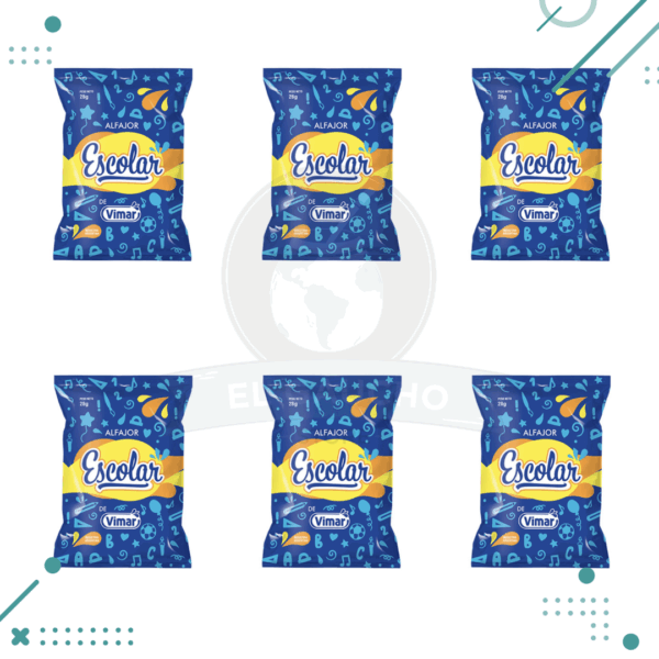 Alfajor ESCOLAR azucarado blanco 28gr (pack x6un.) 168gr