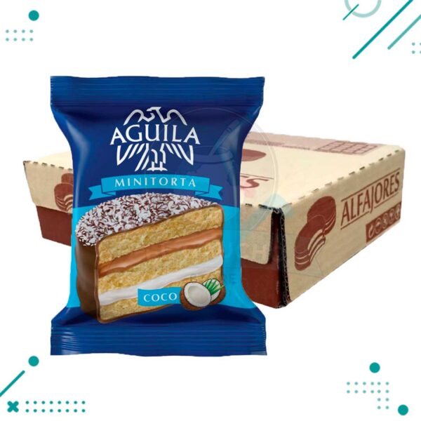 Alfajor Minitorta Aguila, COCO (73gr.) (Caja de 21u.)(1533gr)
