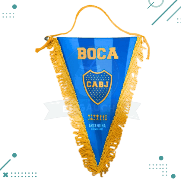 Banderin triangular BOCA JUNIORS (27cm x 24 cm aprox) (AZUL)