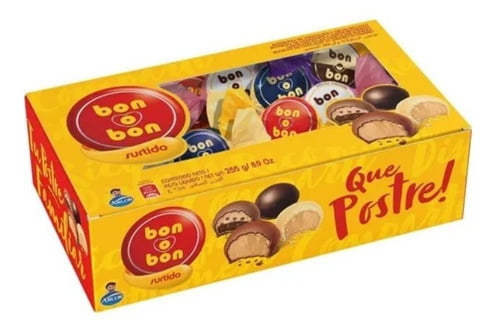 Bombón Bon o Bon, SURTIDO (15gr.) (Caja 17u.) (255gr.)