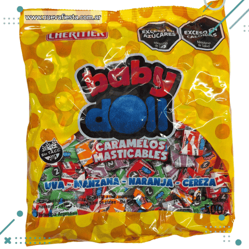 Caramelos masticables baby doll surtidos 500gr (165 unidades)