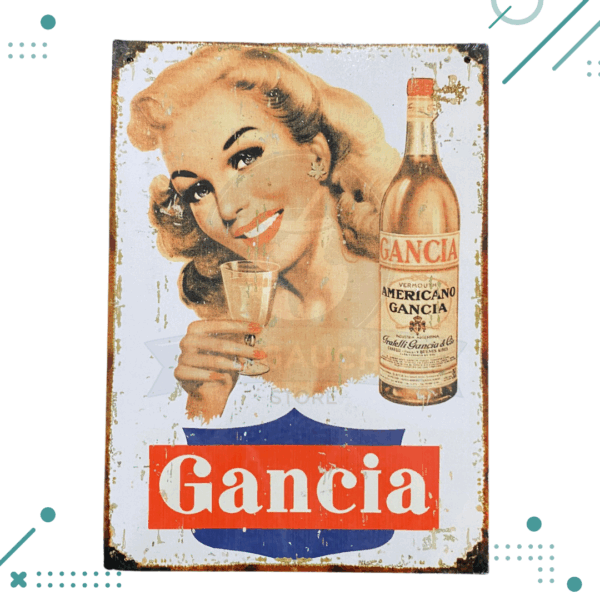 Cartel De Chapa Gancia (Mod 2) 20X28CM