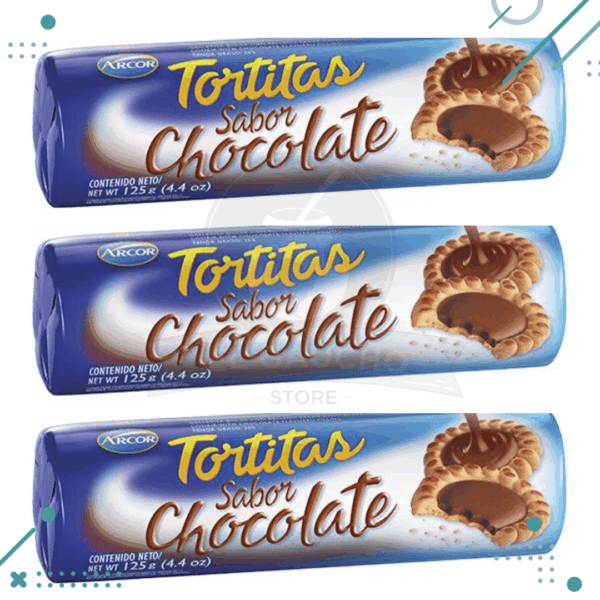 Galletitas Tortitas Sabor Chocolate (125gr), pack x3un (375gr).