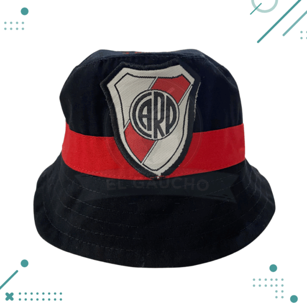 Gorro Piluso Rive Plate, Negro con Franja Roja - Escudo, millonarios