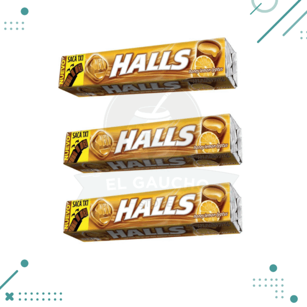 Pastilla Caramelo Halls MIEL Y Limon 25gr, 3 Unidades