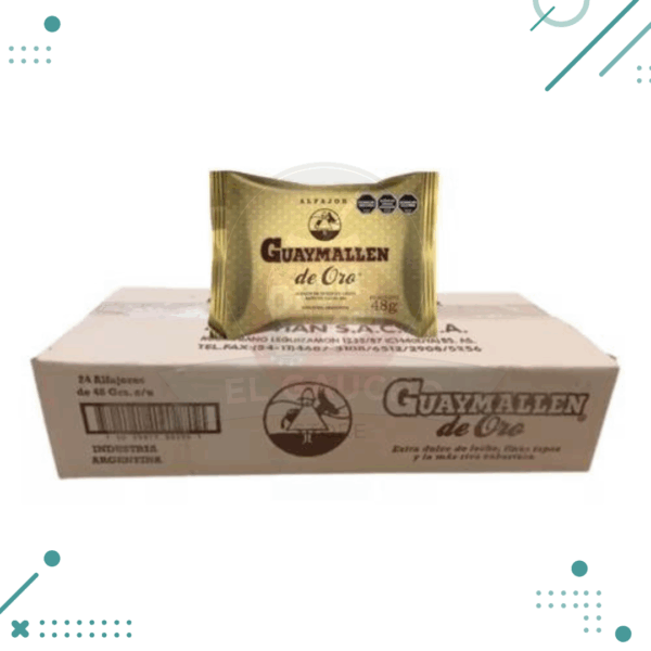 Alfajor Guaymallen ORO Negro, Relleno con Dulce de Leche, Baño Cacao 60% (48gr) (Caja 24un) (1.2kg)