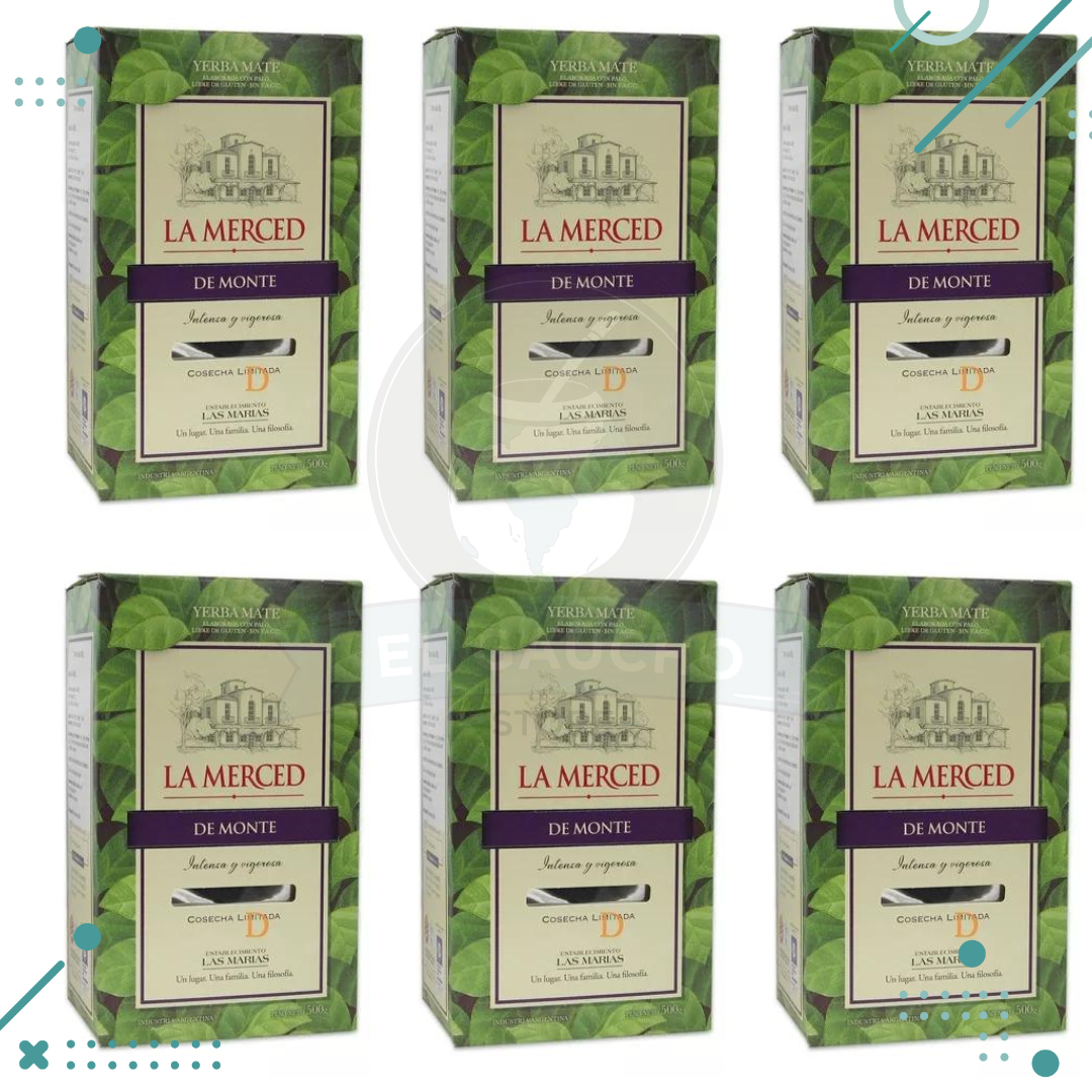 Diseno-sin-titulo-2023-07-14T195128.665.png Yerba Mate La Merced , De Monte (500gr) (pack x 6un) (3kg) - Imagen 1