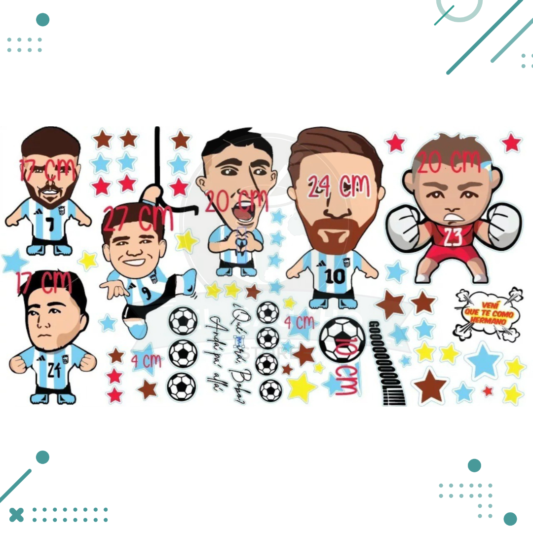 Diseno-sin-titulo-2023-08-15T134842.520.png Vinilo Decorativo Infantil Mini Seleccion Futbol Messi Qatar - Imagen 1