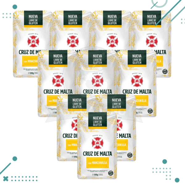 Yerba Mate Cruz de Malta MANZANILLA, (500gr) (pack 10) (5kg)