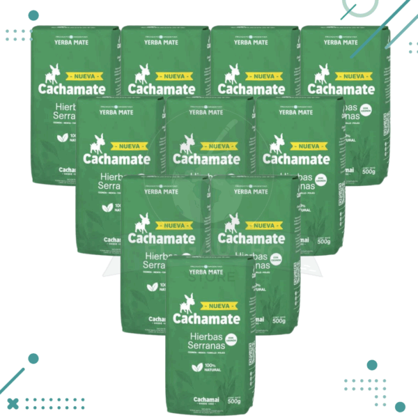 Yerba Mate Cachamate Hierbas Serranas (500gr) Con Cedron (pack 10) (5kg)