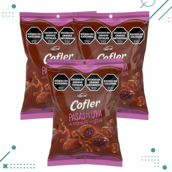 ARCOR COFLER Pasas de Uva con Chocolate 100gr pack x3u (300g)
