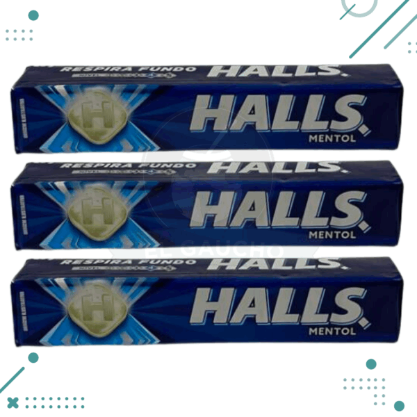 Pastilla Caramelo Halls MENTOL - 20gr, 3 Unidades