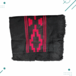 Poncho Argentino Con Hilo, Guarda Pampa, Color Negro Y Rojo - Imagen 2