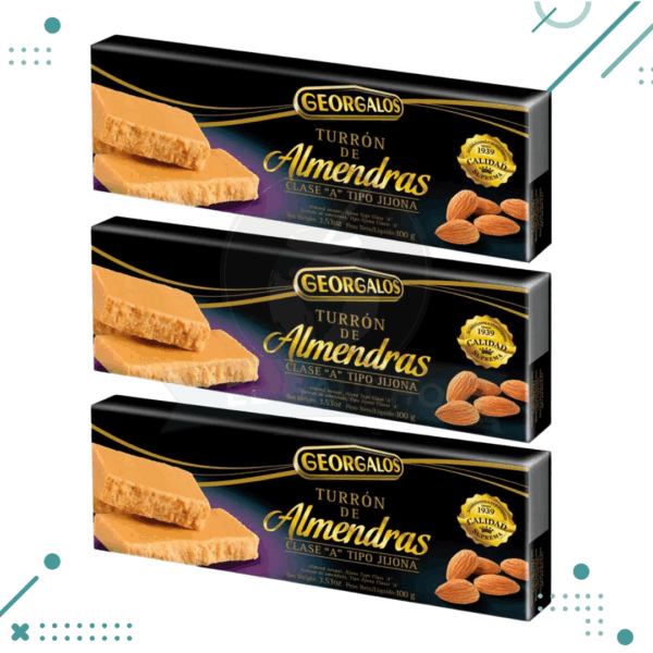 Turron de Almendras GEORGALOS Clase "A" Tipo Alicante (x3un 100g)(300g)