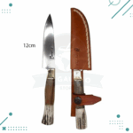 Cuchillo asado 12 cm c/asta y madera + Funda Cuero