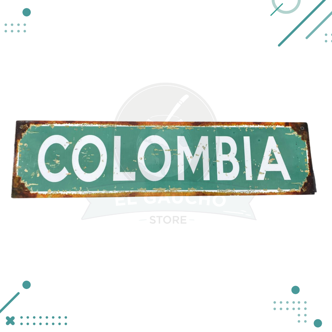 Diseno-sin-titulo-2024-01-31T143120.190.png Cartel Chapa COLOMBIA 10x 40 cm - Imagen 1