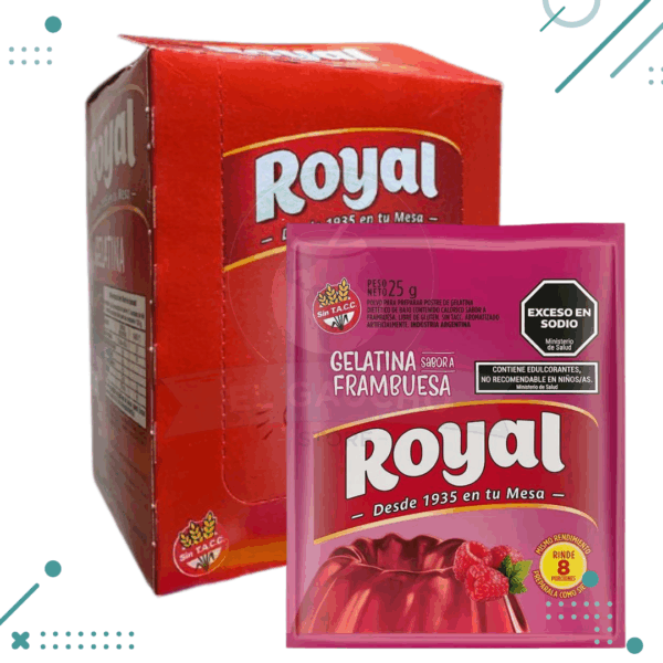 Gelatina Royal Frambuesa 25g (Caja 8 sobres) (200g)