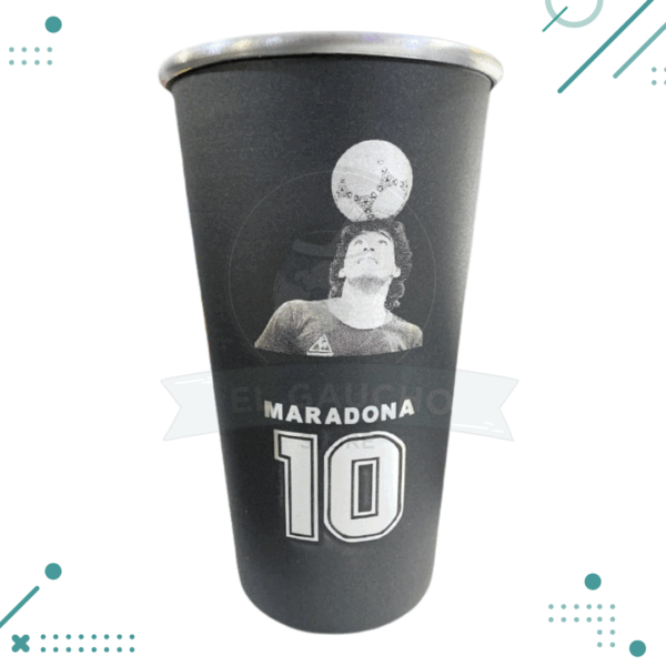 Vaso Aluminio Fernet Grabado 1 L. DIEGO MARADONA (PELOTA)
