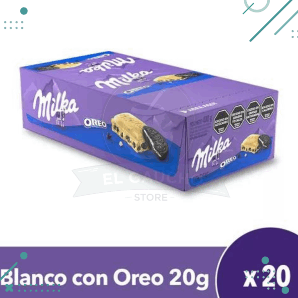 Chocolate Blanco Milka Oreo 20g (x20un) (400g)