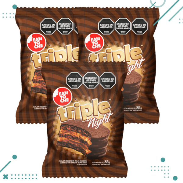 Alfajor Fantoche Triple NIGHT, Edicion Limitada (85gr)(pack de 3u)(255gr)