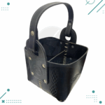 Matera Canasta Premium Uruguaya 100% Cuero Primera Calidad NEGRO CON DISEÑO