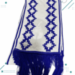 Bufanda De Hilo - Guarda Pampa Reversible, Color Azul Francia MODELO 2(aprox 1.5mts) - Imagen 3