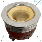 Mate Imperial Marron Repujado Virola De Alpaca + BOMBILLA de regalo - Imagen 3