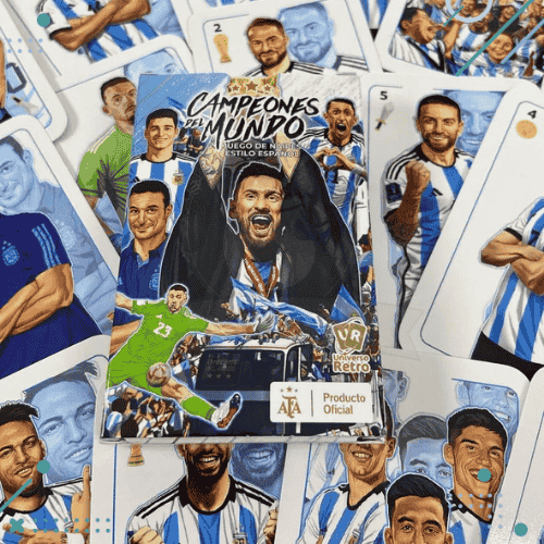 Cartas Naipes Estilo Español, Seleccion Argentina, Campeones Mundo (40 Naipes)