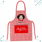 Delantal Mafalda Gabardina, Rayas Rojas (85x58cm) - Imagen 2