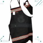 Delantal Asador Parrillero, Diseño Guarda Pampa, Color Negro - Imagen 2