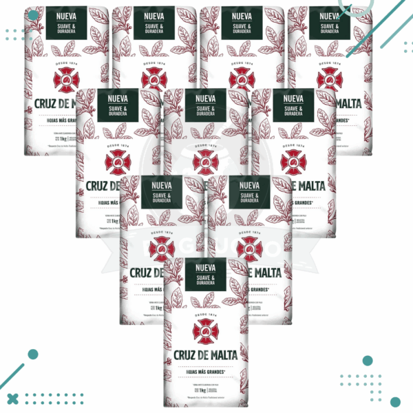 Yerba Mate Cruz de Malta Tradicional, (1000gr) (pack 10) (10kg)