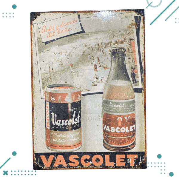 Cartel De Chapa Chocolate Vascolet 20X28CM
