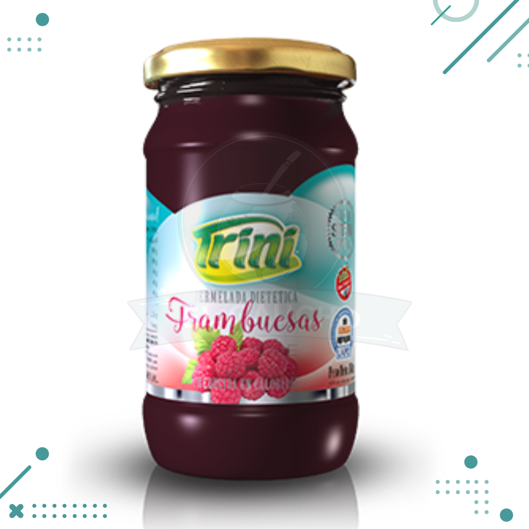 Diseno-sin-titulo-29-1-2.png MERMELADA DIETETICA TRINI (SABOR FRAMBUESAS) 360gr. - Imagen 1