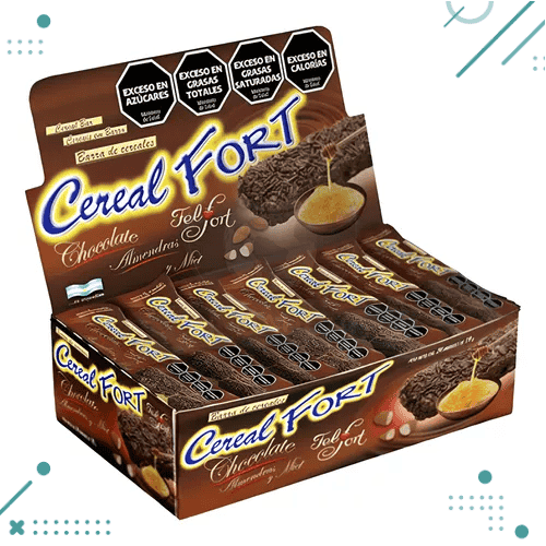 CerealFort Barra Cereal CHOCOLATE ALMENDRAS Y MIEL x 19g (display x24un.) 456gr