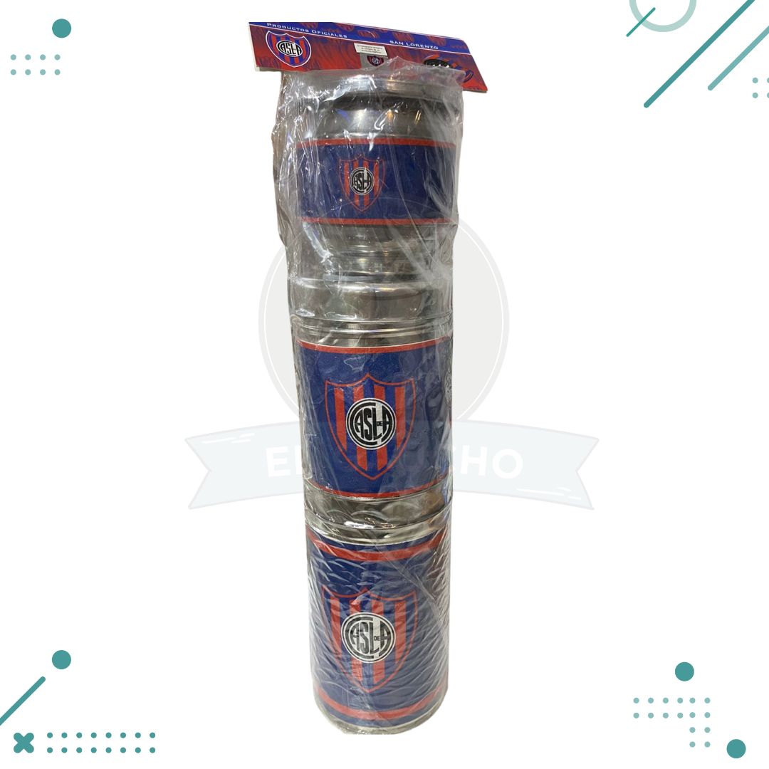Diseno-sin-titulo-43.png Set SAN LORENZO 3 piezas- Mate de aluminio+Lata de Yerba+Lata Azucar - Imagen 1