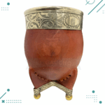 Mate Imperial de Cuero, Con Base Bolita de Alpaca, Color MARRON