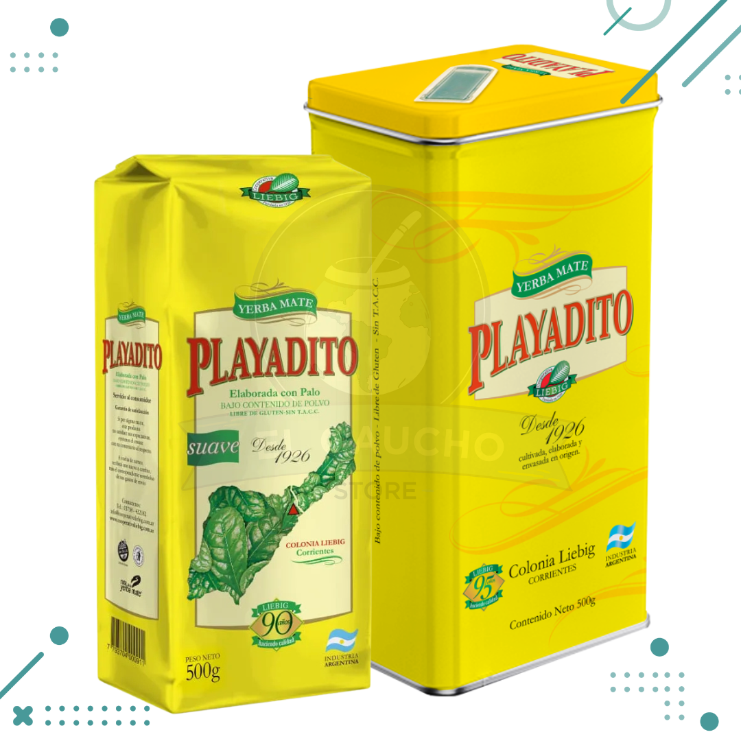Diseno-sin-titulo-66.png Yerbera de Lata "Playadito" + 500gr de Yerba Playadito - Imagen 1