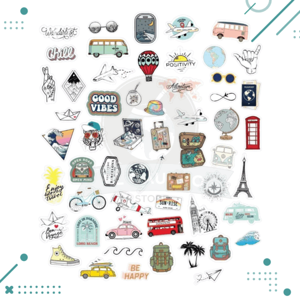 Stickers Viajes Mundo Travel Pack x56