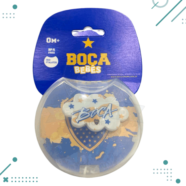 Porta chupete nube Boca juniors 0m+