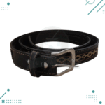 Cinturon Cuero Genuino 100% Artesanal, Cuero Color Negro, Guarda Negra, Modelo 10
