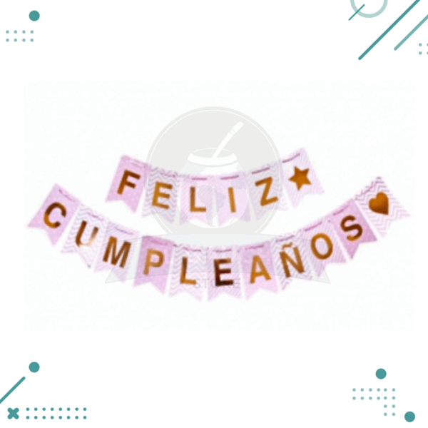 Banderin "FELIZ CUMPLEAÑOS" ROSA (2mts.)